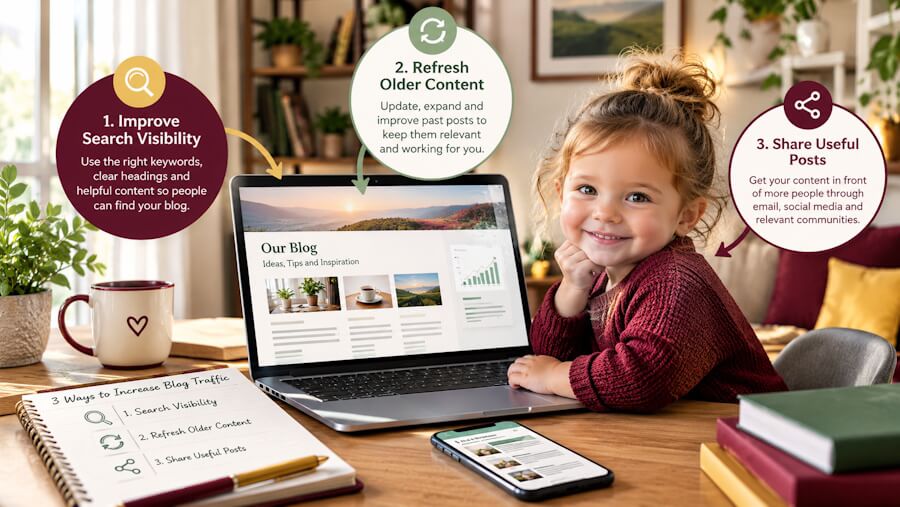 How to Increase Blog Traffic: 3 Practical Strategies