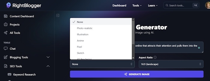 RightBlogger-AI-image-generator-for-new-visuals