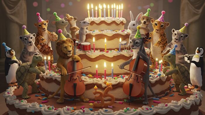 animals playing musical instruments