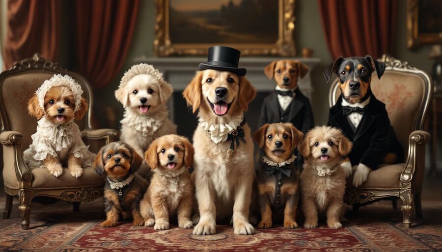 puppies on costumes