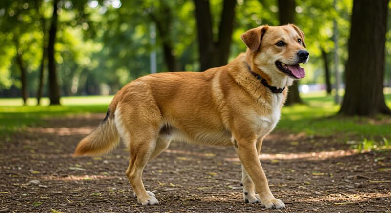 a dog in the park