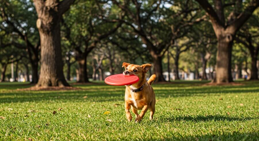 dog with frisbee