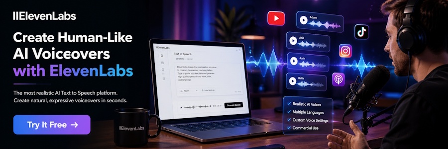 Create human-like AI voiceovers with ElevenLabs