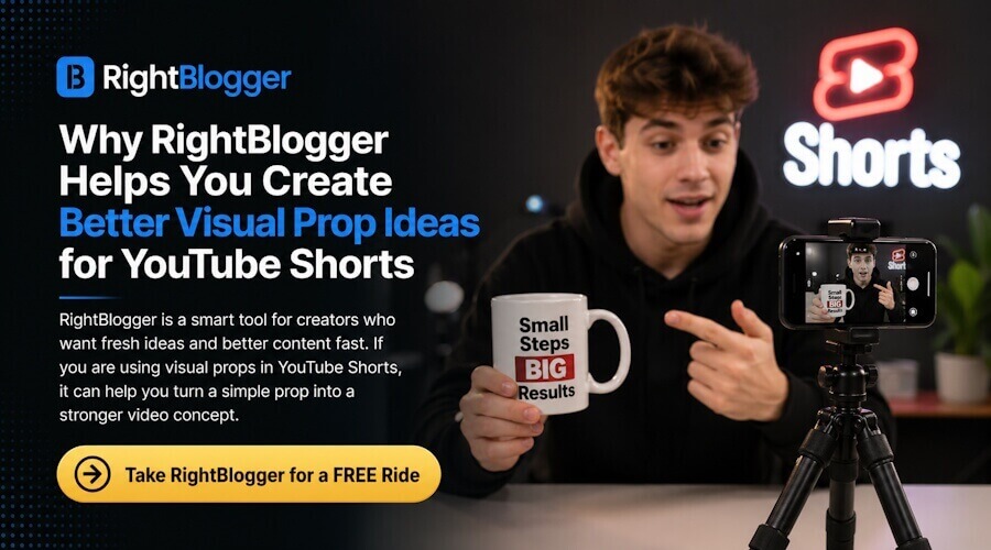 Use RightBlogger to help create visual props for YouTube shorts