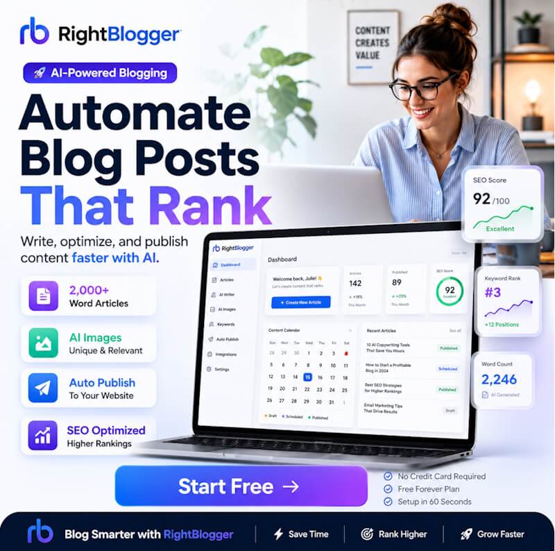 RightBlogger AI-Powered Blogging and Content Creation